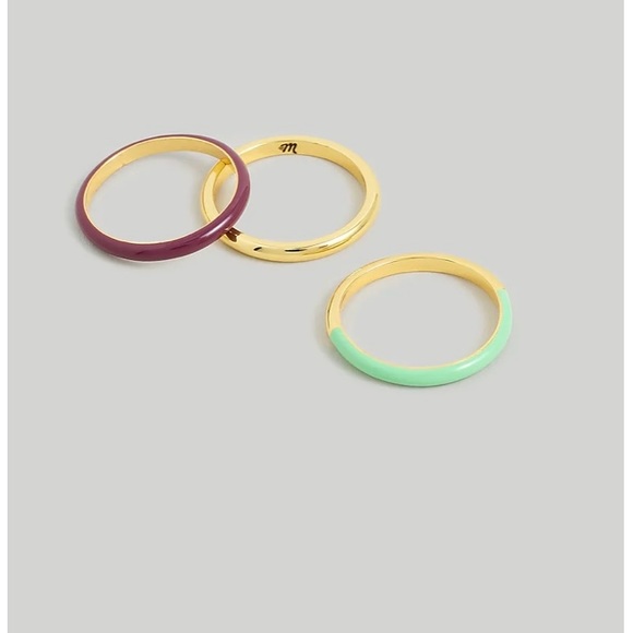 Madewell Colorblock Enamel Stacking Ring Set - Picture 2 of 11